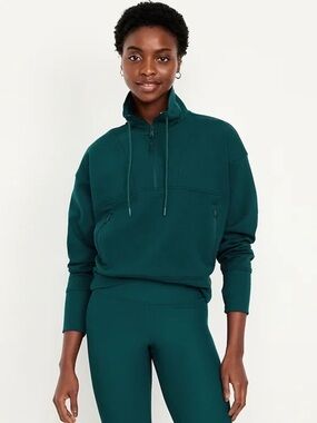 Old Navy Evergreen Quarter-Zip Mock Neck Pullover
